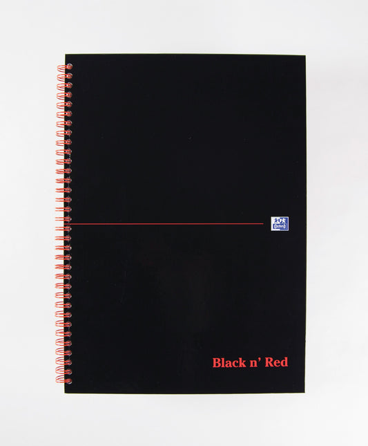 Black n Red Notebook Wirebound A4 Hardback A-Z Ruled 140 Pages 100080232 - ONE CLICK SUPPLIES