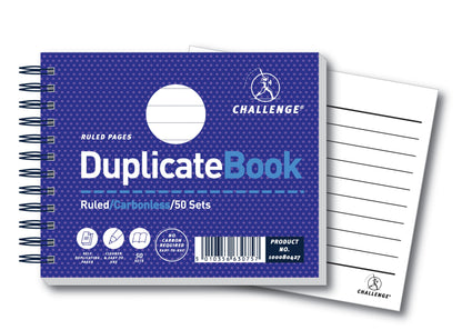 Challenge Duplicate Book Carbonless Wirebound Ruled 105x130mm (Pack 5) 100080427 - ONE CLICK SUPPLIES