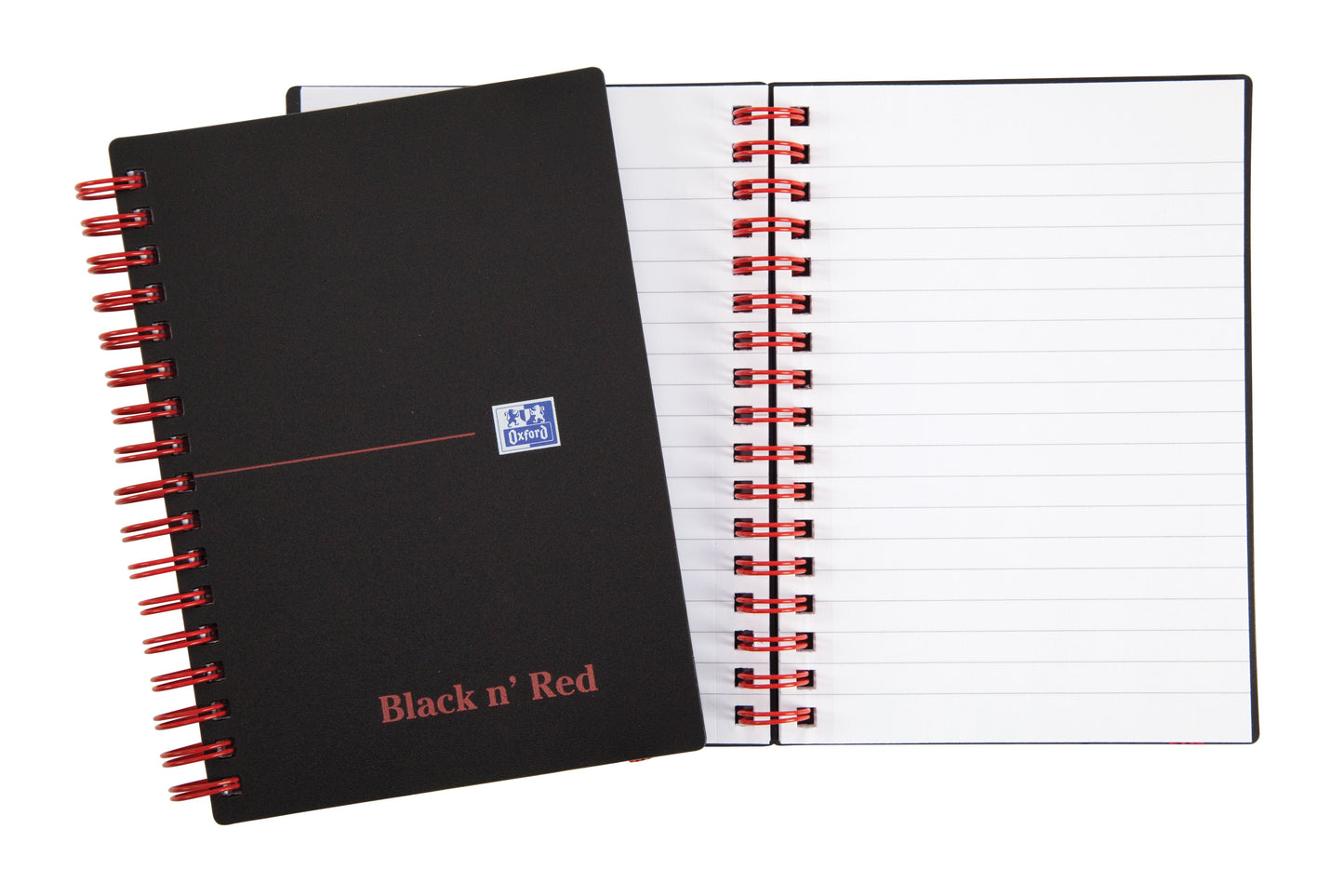 Oxford Black n Red Notebook A6 Poly Cover Wirebound Ruled 140 Pages (Pack 5) 100080476 - ONE CLICK SUPPLIES