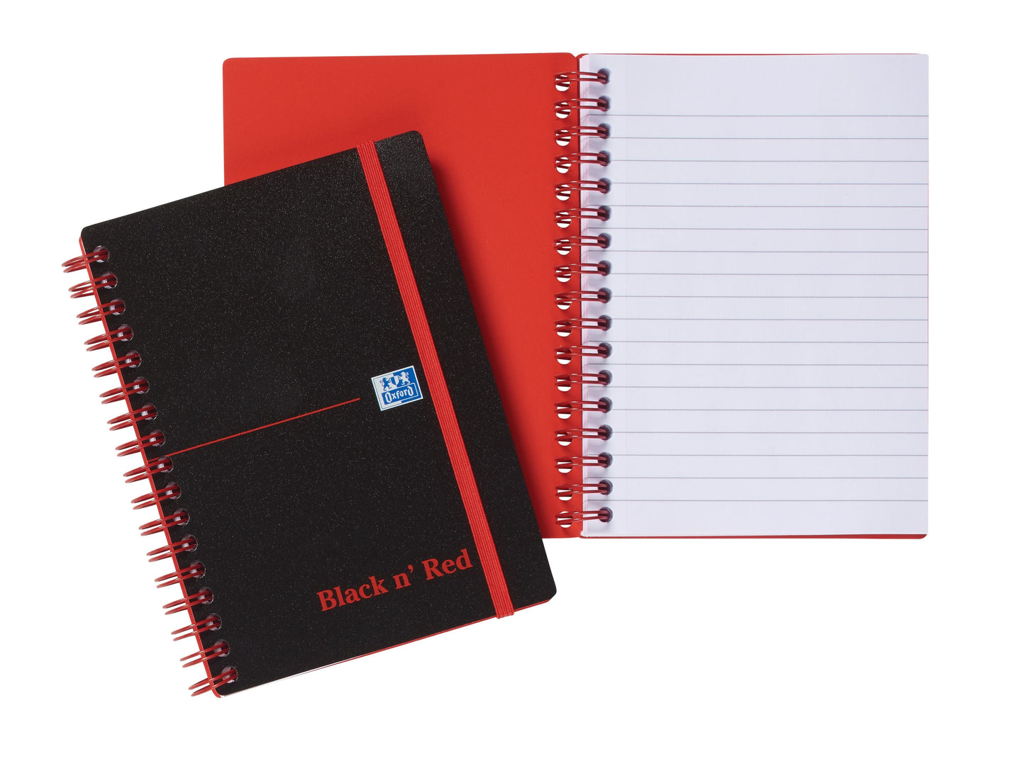 Oxford Black n Red Notebook A6 Poly Cover Wirebound Ruled 140 Pages (Pack 5) 100080476 - ONE CLICK SUPPLIES