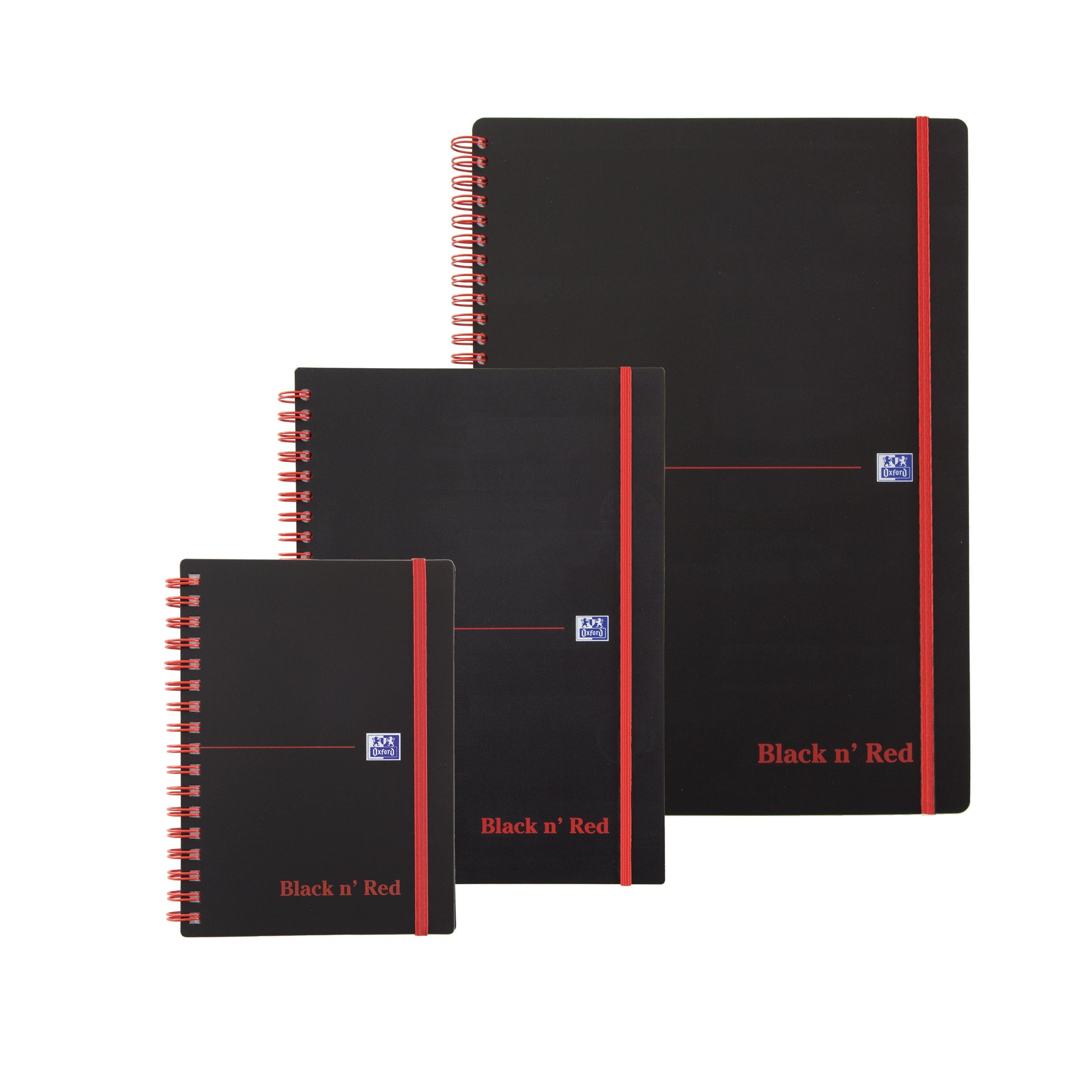 Oxford Black n Red Notebook A6 Poly Cover Wirebound Ruled 140 Pages (Pack 5) 100080476 - ONE CLICK SUPPLIES