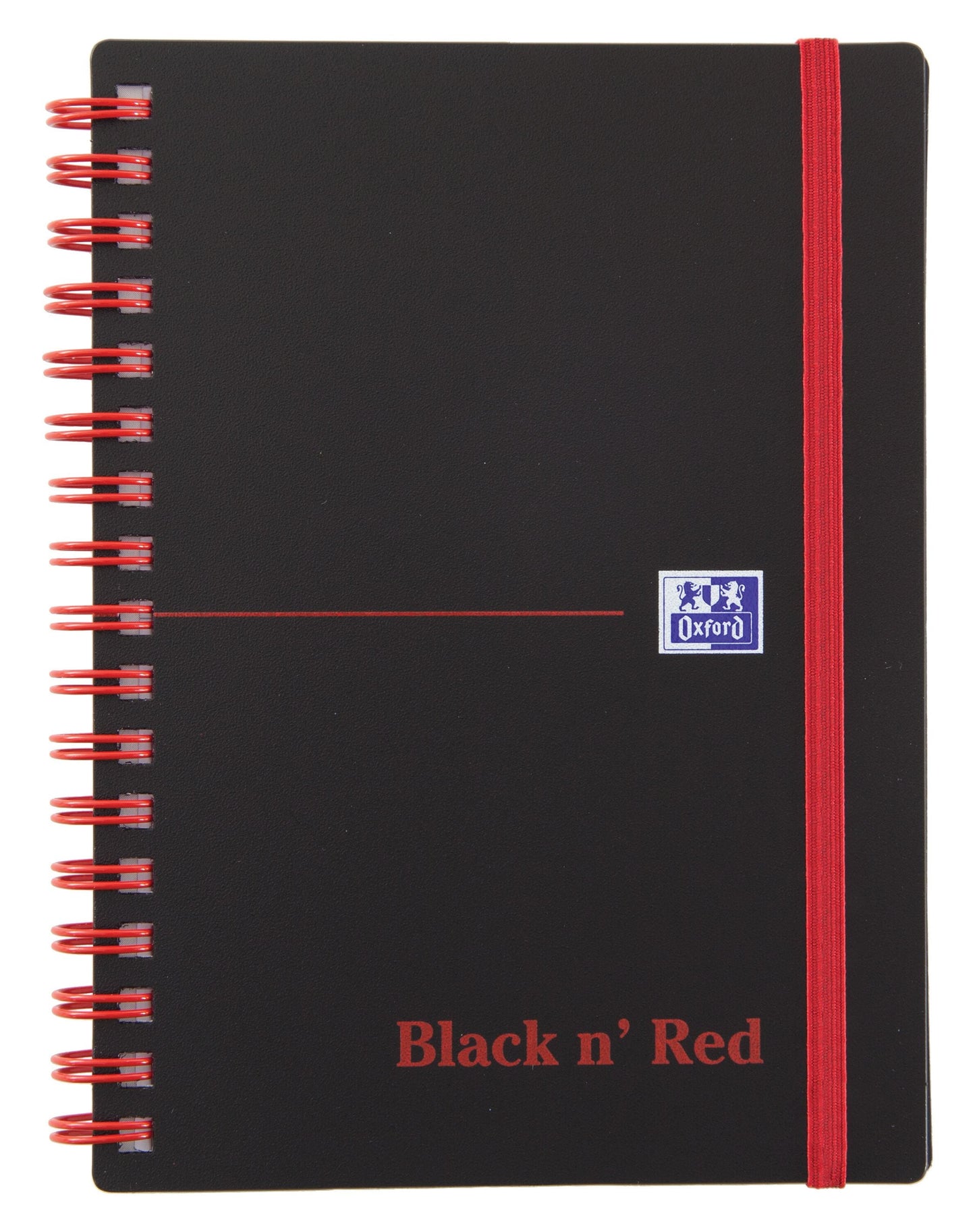 Oxford Black n Red Notebook A6 Poly Cover Wirebound Ruled 140 Pages (Pack 5) 100080476 - ONE CLICK SUPPLIES