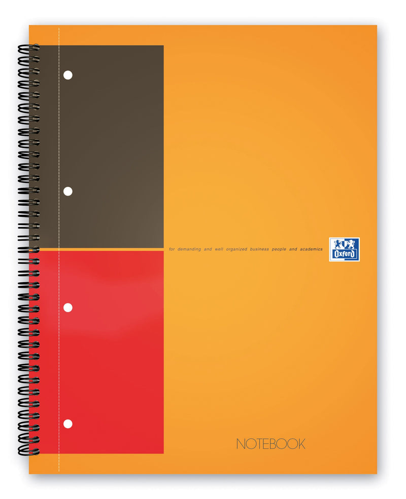 Oxford International Wirebound Notebook A4+ Perforated 160 Pages Orange 100104036 - ONE CLICK SUPPLIES