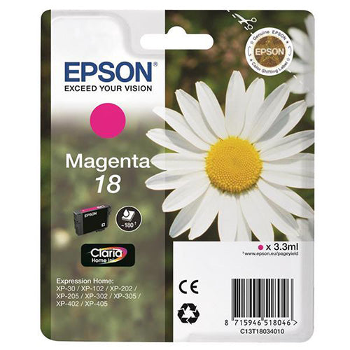 Epson Daisy T1811 18 Magenta Inkjet Cartridge Code C13T18034010 - ONE CLICK SUPPLIES