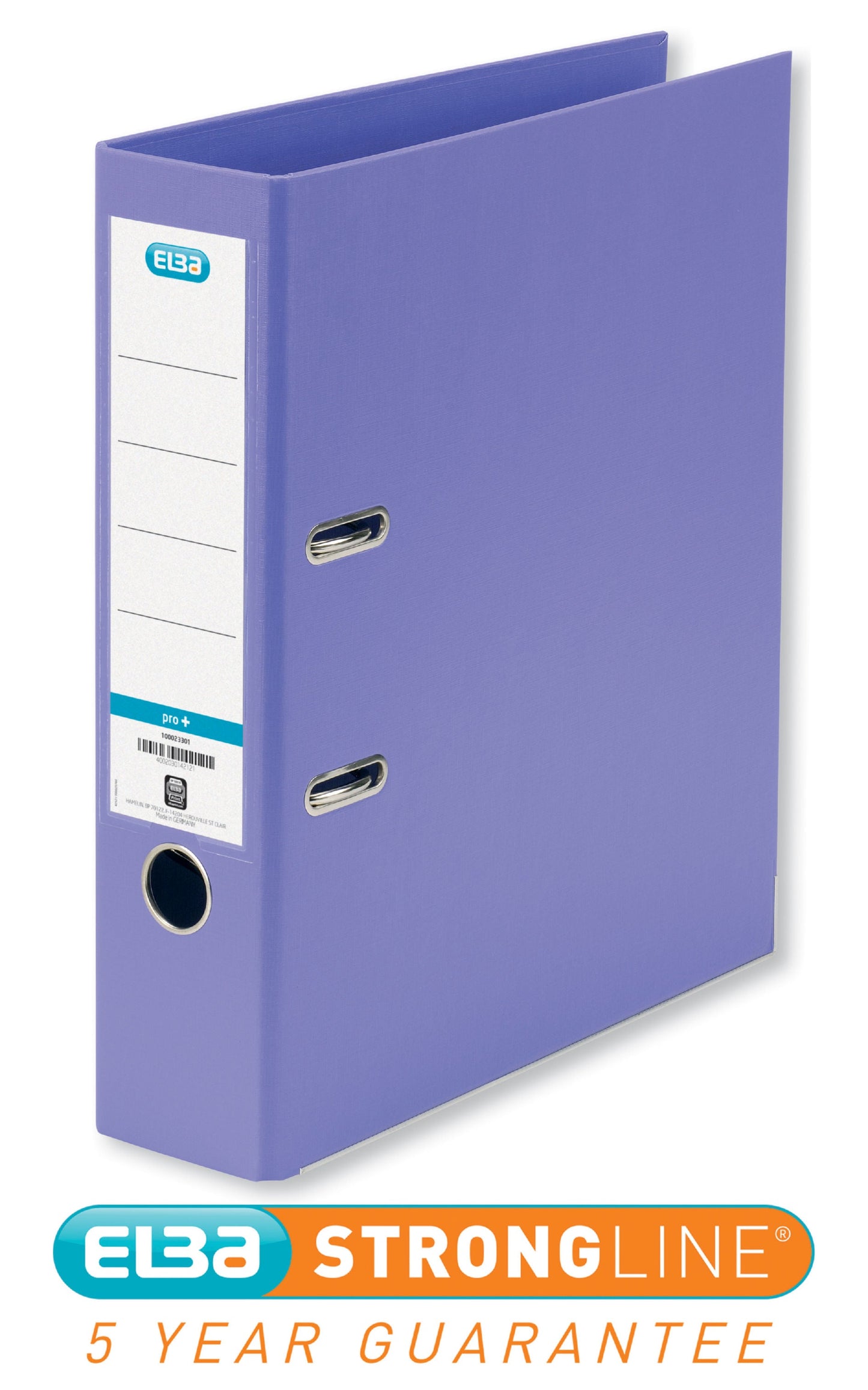 Elba Smart Pro+ Lever Arch File A4 80mm Spine Polypropylene Purple 100202167 - ONE CLICK SUPPLIES