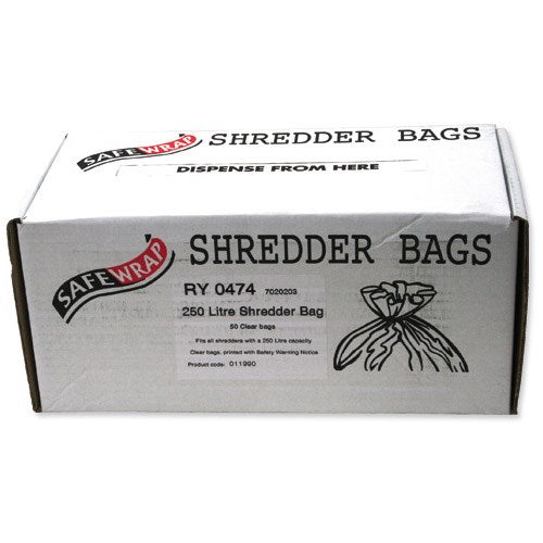 Safewrap Shredder Bag 250 Litre (Pack 50) - ONE CLICK SUPPLIES