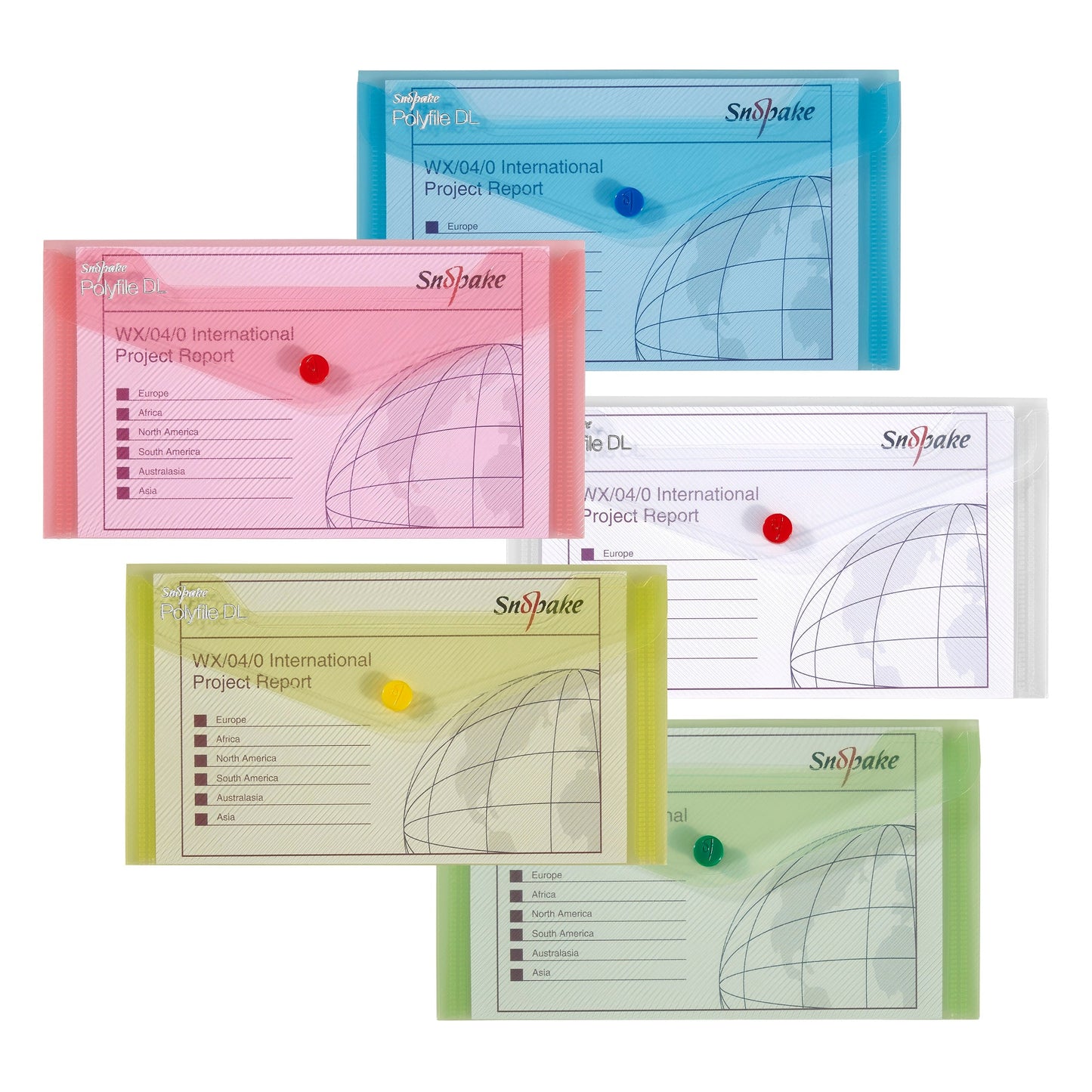 Snopake Polyfile Wallet File Polypropylene DL Classic Assorted Colours (Pack 5) - 10070 - ONE CLICK SUPPLIES