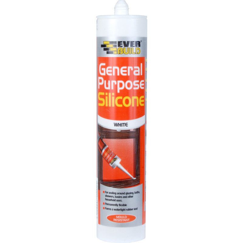 Everbuild General Purpose Silicone White 280ml - ONE CLICK SUPPLIES