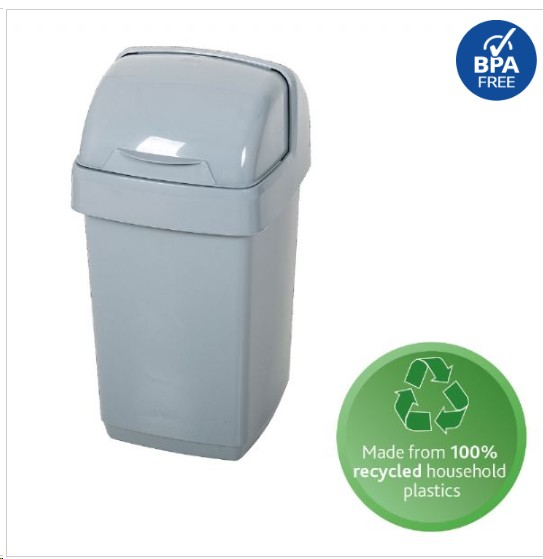 Addis Eco Grey Roll Top Bin 10 Litre - ONE CLICK SUPPLIES