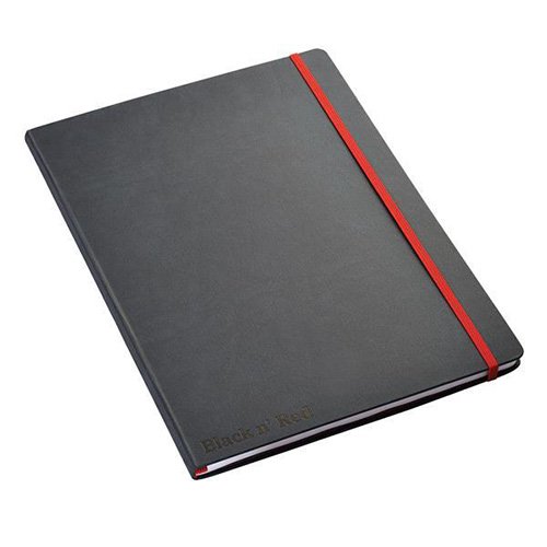 Black By Black n Red Casebound Notebook 90gsm Ruled and Numbered 144pp A4 Ref 400038675 - ONE CLICK SUPPLIES