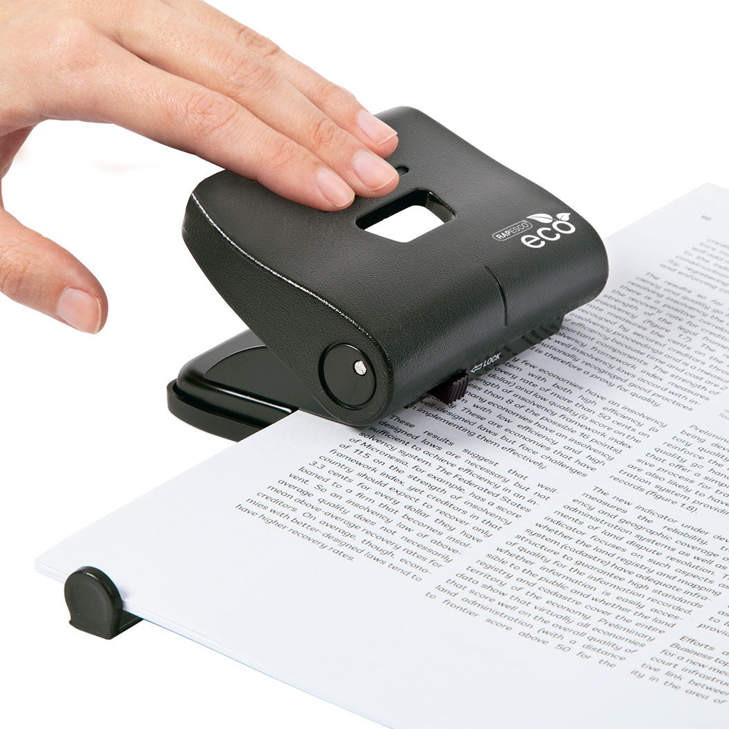 Rapesco Eco 2 Hole Punch Plastic 22 Sheet Black - 1086 - ONE CLICK SUPPLIES