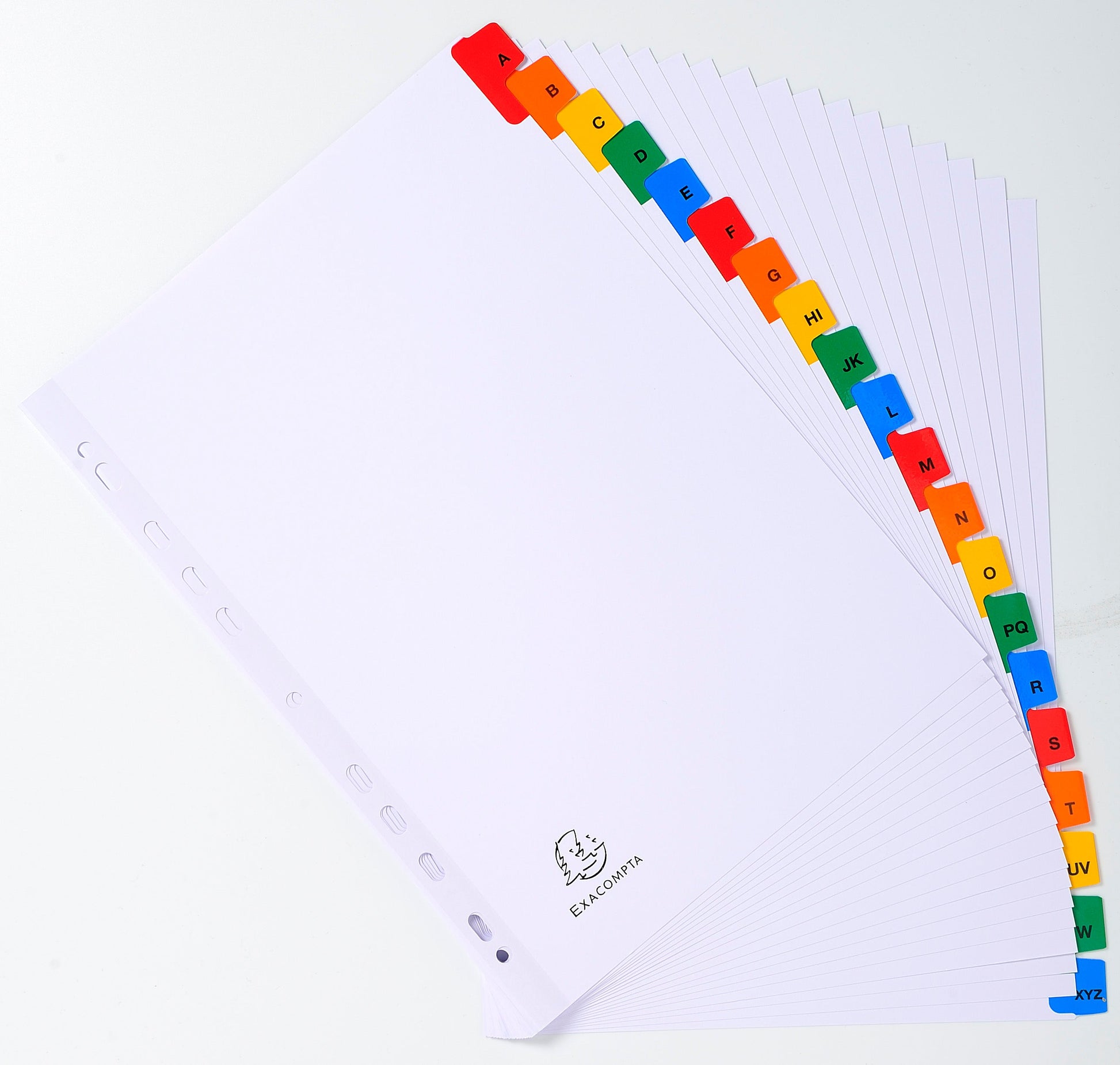 Exacompta Index A-Z A4 160gsm Card White with Coloured Mylar Tabs - 1111E - ONE CLICK SUPPLIES