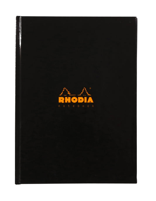 Rhodia A5 Hard Cover Casebound Business Book Ruled 192 Pages Black (Pack 3) - 119231C - ONE CLICK SUPPLIES