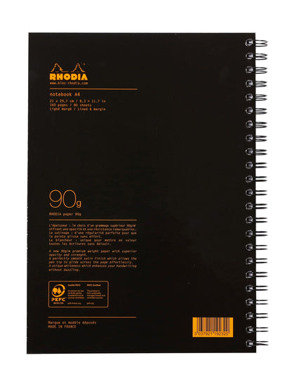 Rhodia A4 Wirebound Hard Cover Notebook Ruled 160 Pages (Pack 3) 119232C - ONE CLICK SUPPLIES