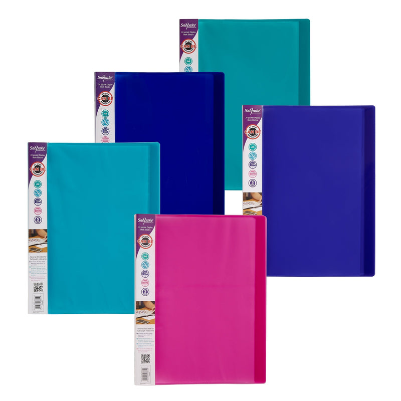 Snopake A4 Display Book 24 Pocket Electra Assorted Colours (Pack 10) - 12219 - ONE CLICK SUPPLIES