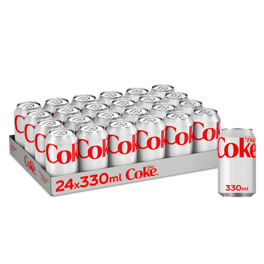 Diet Coca-Cola Soft Drink 330ml Can (Pack of 24)