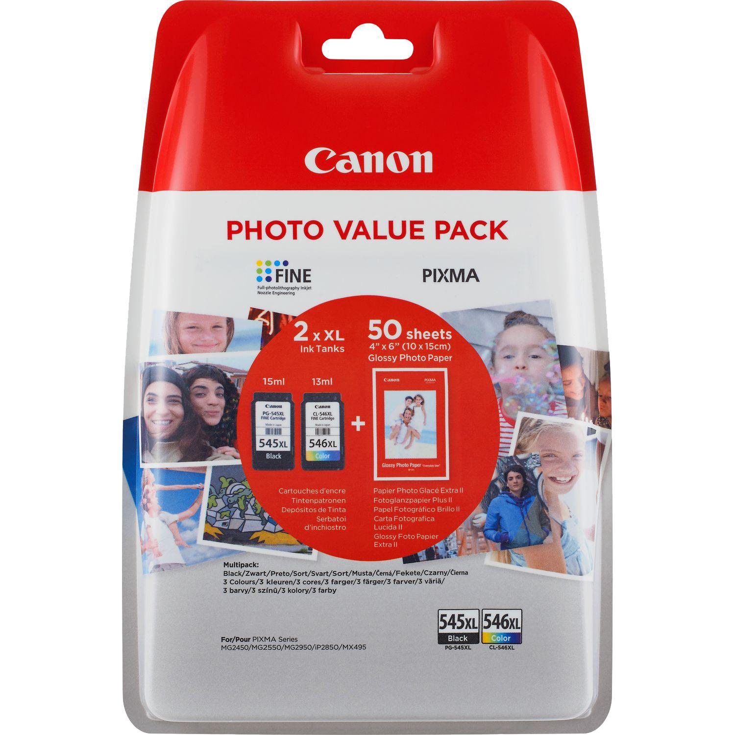 Canon PG-545XL/CL-546XL Inkjet Cartridges (Pack of 2) 8286B006 - ONE CLICK SUPPLIES