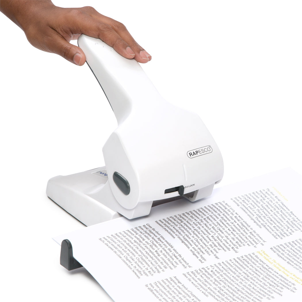 Rapesco Zero 65 2 Hole Punch Heavy Duty Metal 65 Sheet White - 1383 - ONE CLICK SUPPLIES