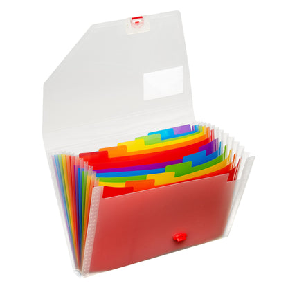 Snopake Rainbow Exanding File Polypropylene A4 13 Part Clear - 15768 - ONE CLICK SUPPLIES