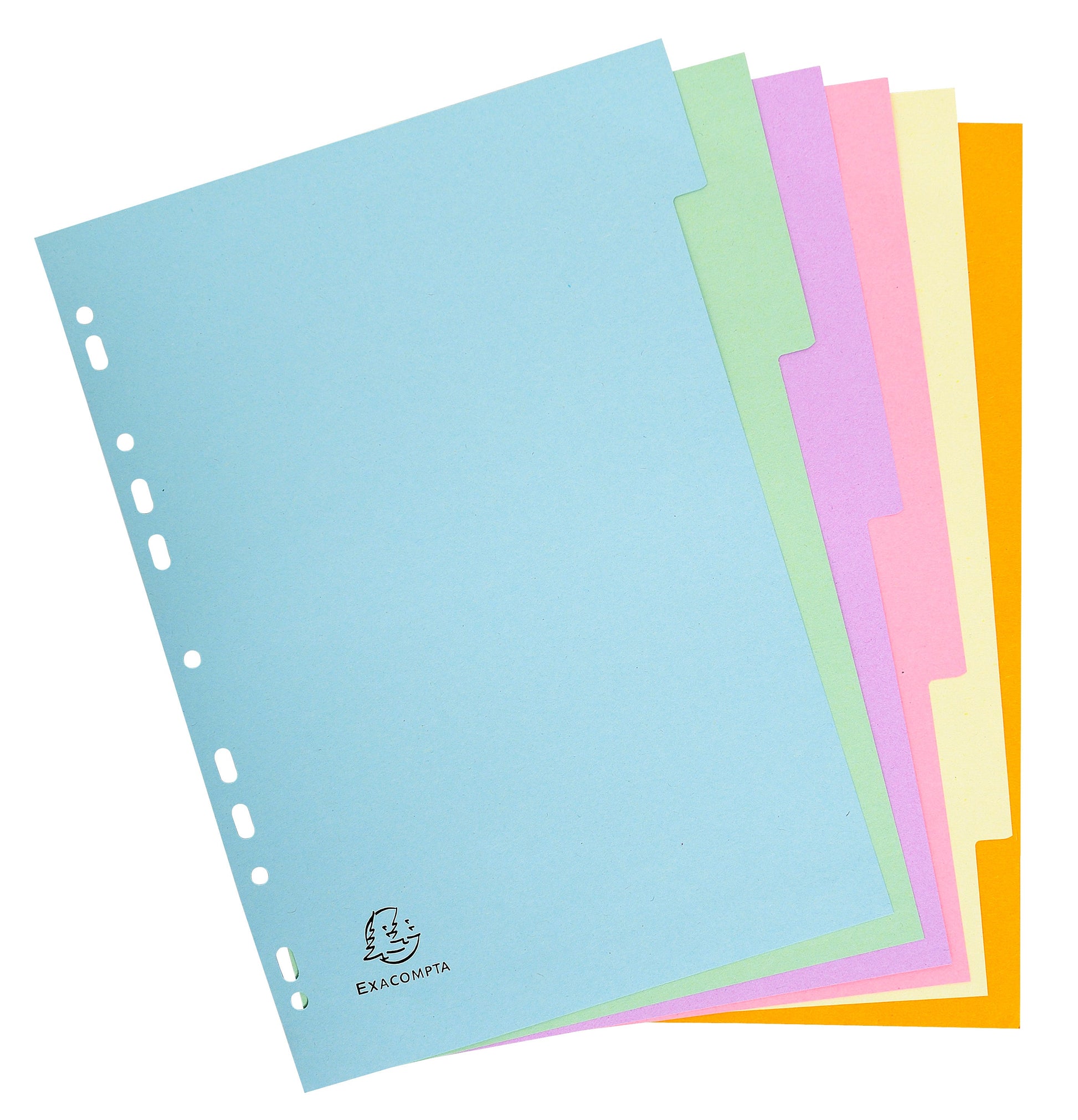 Exacompta Forever Recycled Divider 6 Part A4 170gsm Card Assorted Colours - 1606E - ONE CLICK SUPPLIES