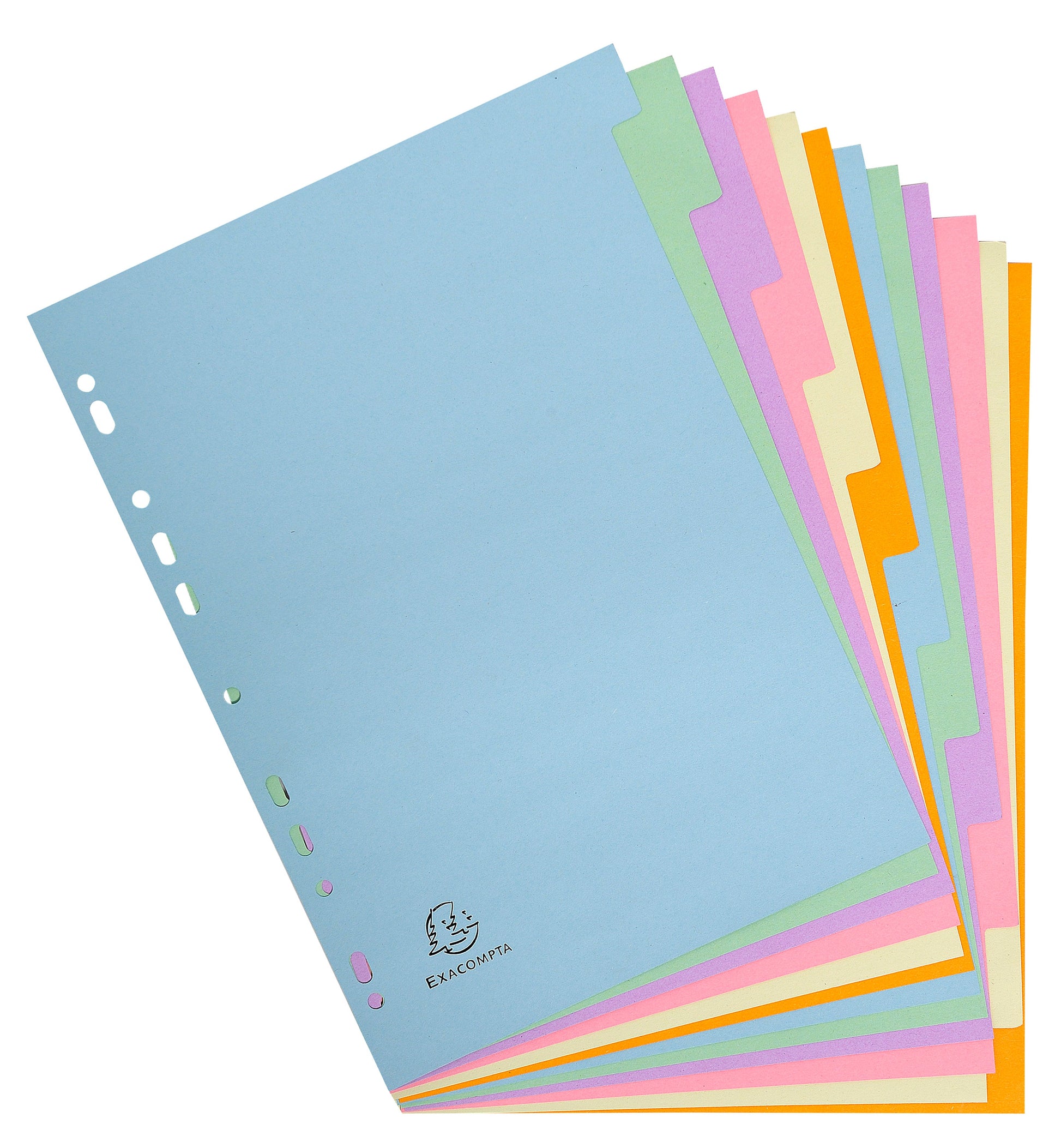 Exacompta Forever Recycled Divider 12 Part A4 170gsm Card Assorted Colours - 1612E - ONE CLICK SUPPLIES