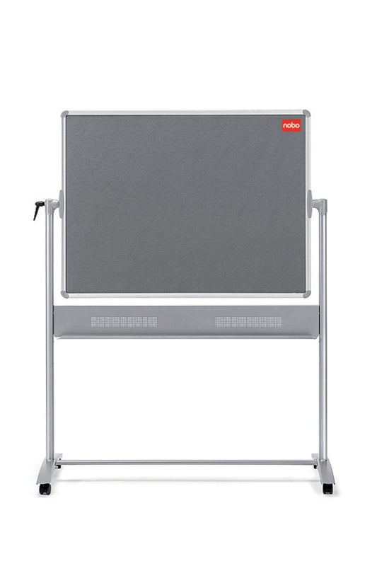 Nobo Mobile Combination Grey Felt/Magnetic Whiteboard Aluminium Frame 900x1200mm 1901043 - ONE CLICK SUPPLIES