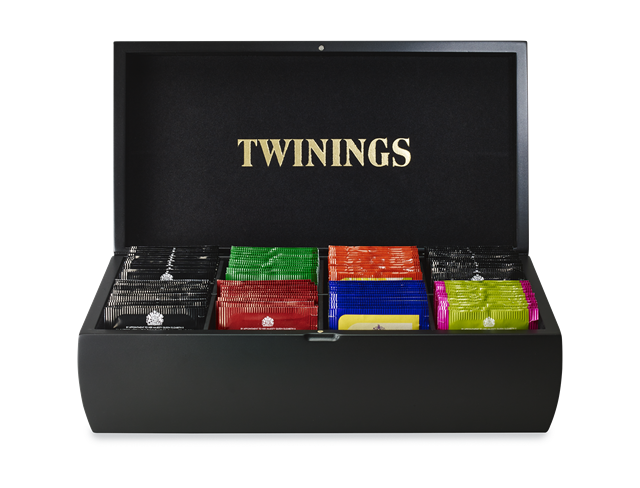 Twinings 8 Compartment Black Display Box (With Tea) - ONE CLICK SUPPLIES