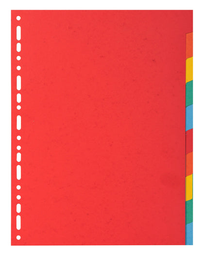 Exacompta Forever Recycled Divider 10 Part A4 220gsm Card Vivid Assorted Colours - 2010E - ONE CLICK SUPPLIES