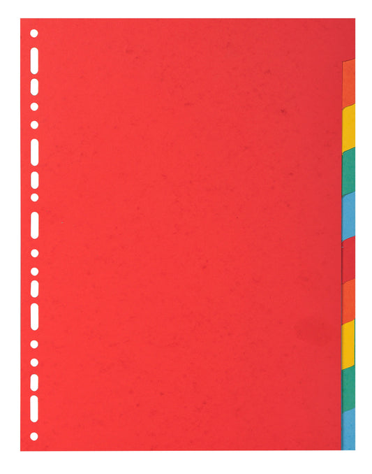 Exacompta Forever Recycled Divider 10 Part A4 220gsm Card Vivid Assorted Colours - 2010E - ONE CLICK SUPPLIES