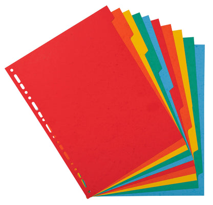 Exacompta Forever Recycled Divider 10 Part A4 220gsm Card Vivid Assorted Colours - 2010E - ONE CLICK SUPPLIES