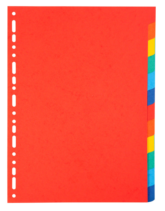 Exacompta Forever Recycled Divider 12 Part A4 220gsm Card Vivid Assorted Colours - 2012E - ONE CLICK SUPPLIES