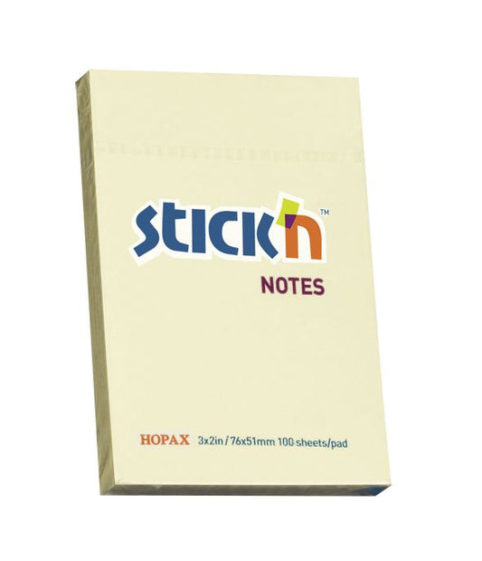 ValueX Stickn Notes 76x51mm 100 Sheets Pastel Yellow (Pack 12) 21006 - ONE CLICK SUPPLIES