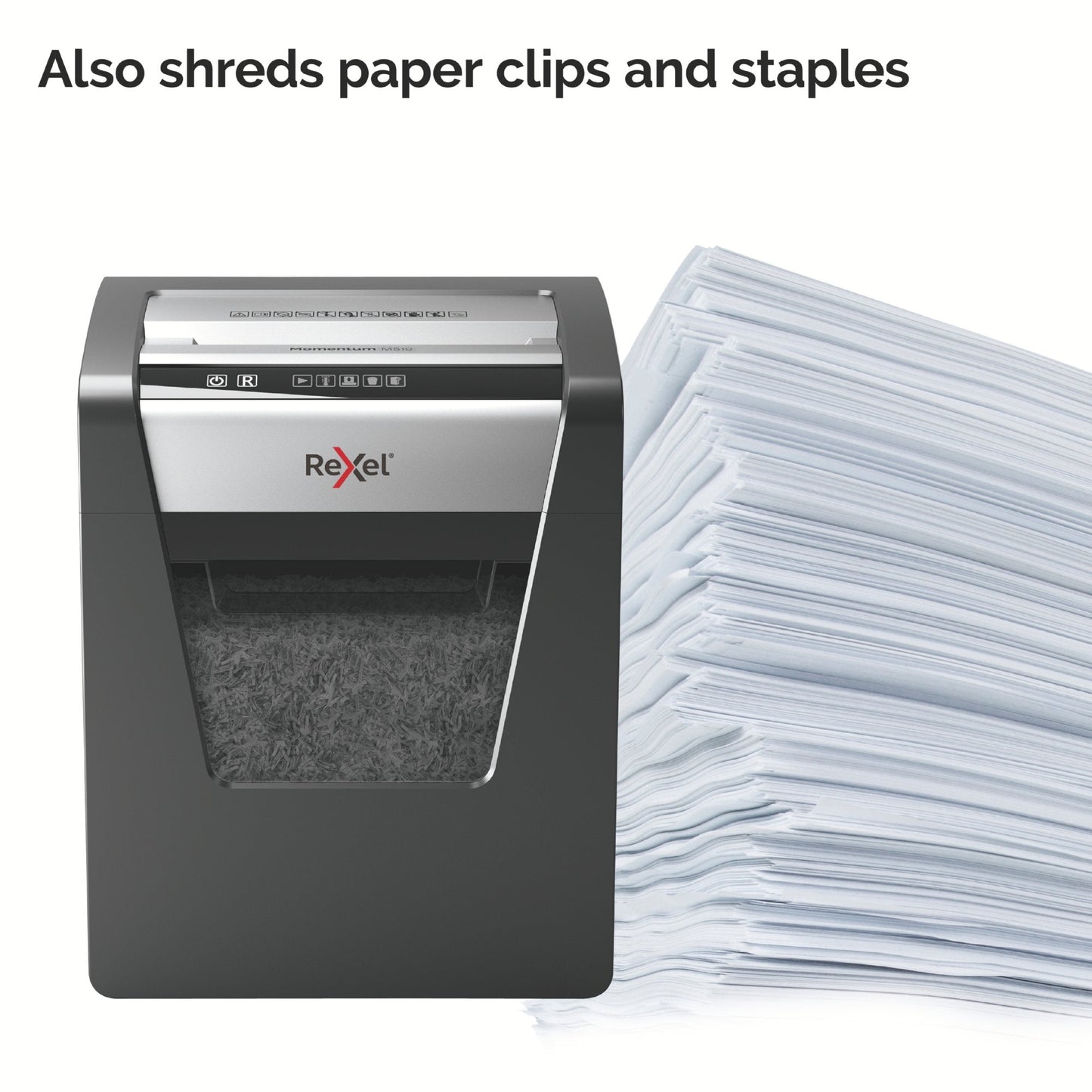 Rexel Momentum M510 Micro Cut Shredder 23 Litre 10 Sheet Black 2104575 - ONE CLICK SUPPLIES