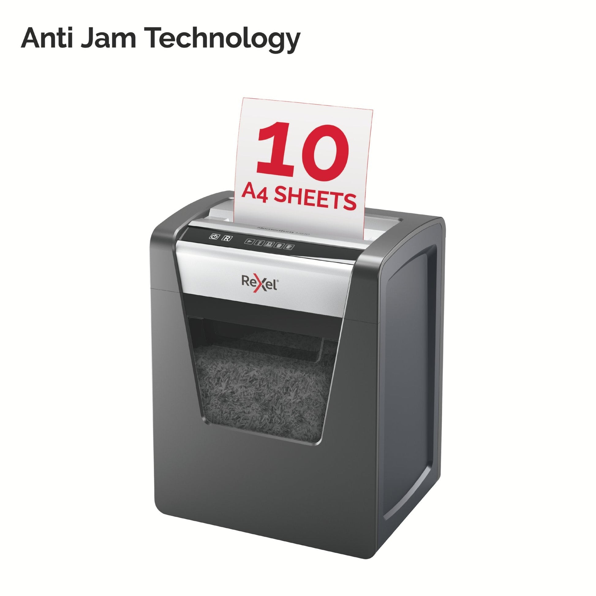 Rexel Momentum M510 Micro Cut Shredder 23 Litre 10 Sheet Black 2104575 - ONE CLICK SUPPLIES