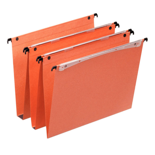 Esselte Orgarex A4 Vertical File Card 30mm Base Orange (Pack 25) 21633 - ONE CLICK SUPPLIES