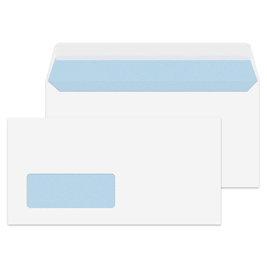 ValueX Wallet Envelope DL Peel and Seal Window 100gsm White (Pack 500) - 23884 - ONE CLICK SUPPLIES