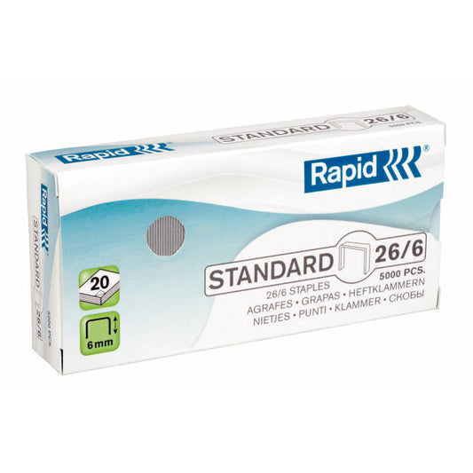 Rapid 26/6mm Staples (Pack 5000) 24861800 - ONE CLICK SUPPLIES