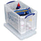 Really Useful 24L Plastic Storage Box With Lid W465xD270xH290mm Clear