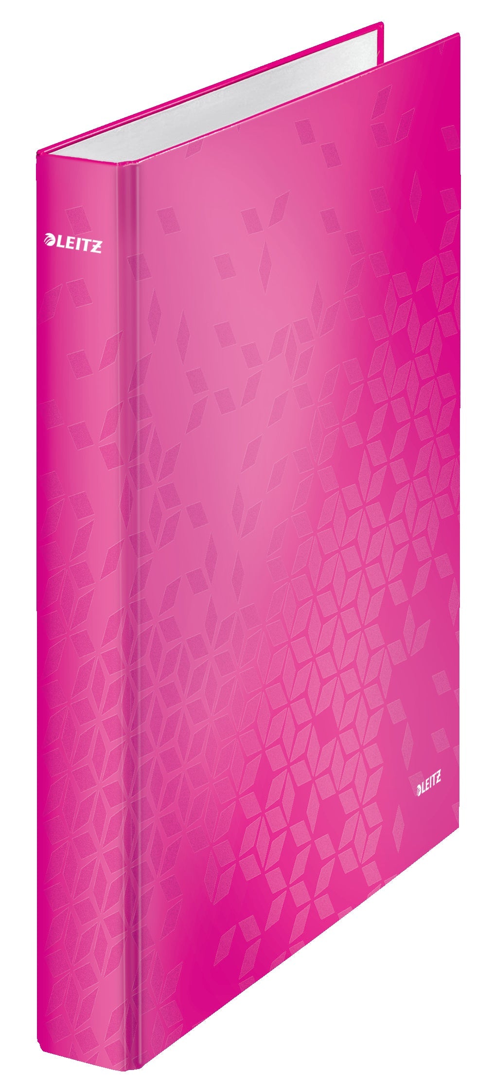 Leitz WOW Ring Binder Laminated Paper on Board 2 D-Ring A4 25mm Rings Pink (Pack 10) 42410023 - ONE CLICK SUPPLIES