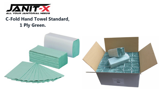 Janit-X C-Fold Hand Towel Standard, 1 Ply Green 210's - ONE CLICK SUPPLIES