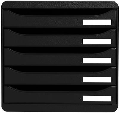 Exacompta Big Box+ 5 Drawer Set Open Black - 309714D - ONE CLICK SUPPLIES