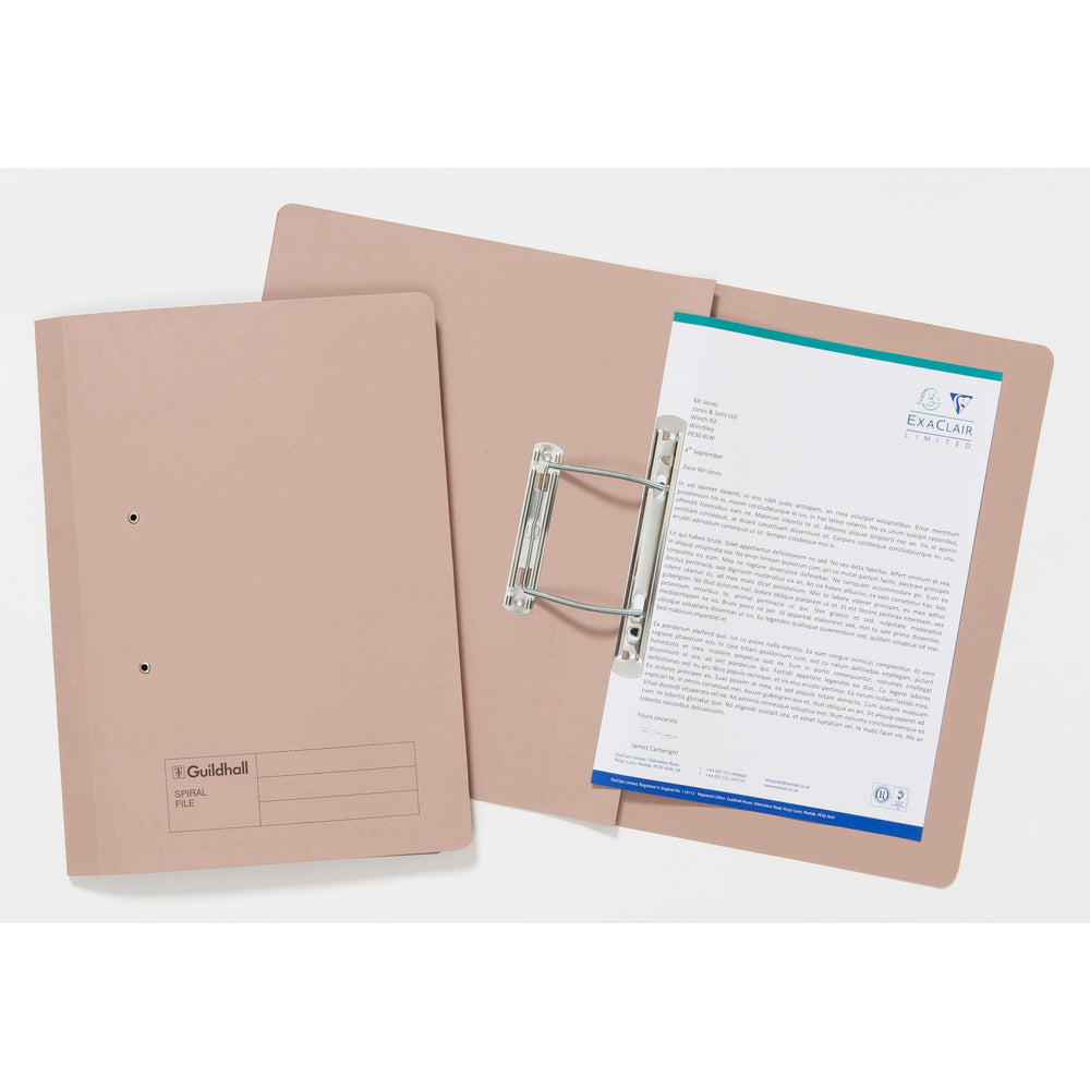 Guildhall Spring Transfer File Manilla Foolscap 285gsm Buff (Pack 25) - 346-BUFZ - ONE CLICK SUPPLIES