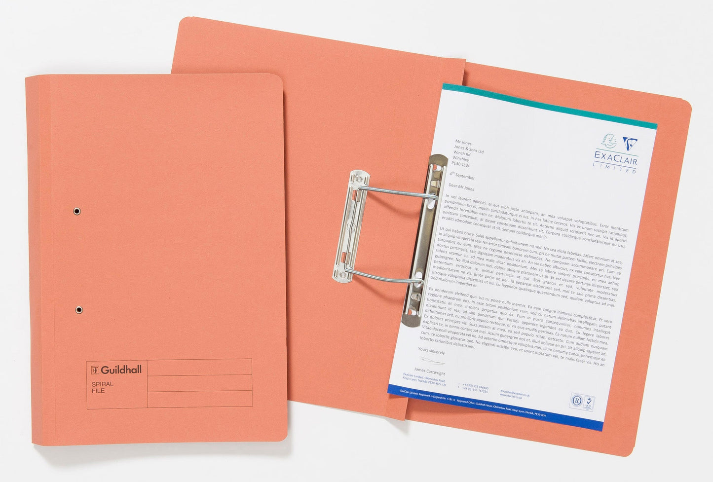 Guildhall Spring Transfer File Manilla Foolscap 285gsm Orange (Pack 25) - 346-ORGZ - ONE CLICK SUPPLIES