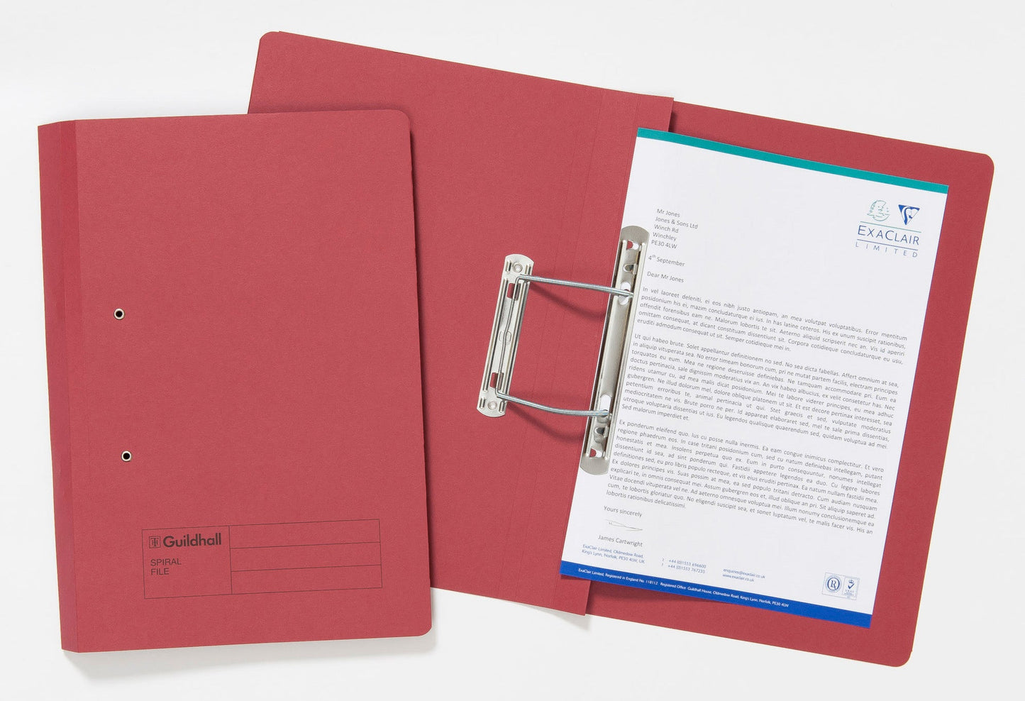 Guildhall Spring Transfer File Manilla Foolscap 285gsm Red (Pack 25) - 346-REDZ - ONE CLICK SUPPLIES