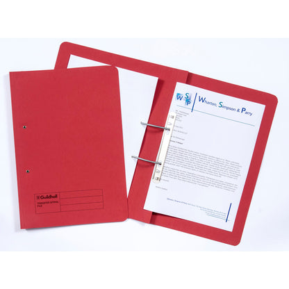 Guildhall Spring Transfer File Manilla Foolscap 315gsm Red (Pack 50) - 348-REDZ - ONE CLICK SUPPLIES