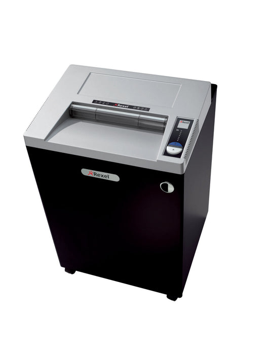 Rexel Wide Entry RLWX25 Cross Cut Shredder 175 Litre 26 Sheet Black/Silver 2103025 - ONE CLICK SUPPLIES