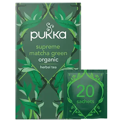 Pukka Supreme Green Matcha Fairtrade WWF Individually Wrapped Tea 20's