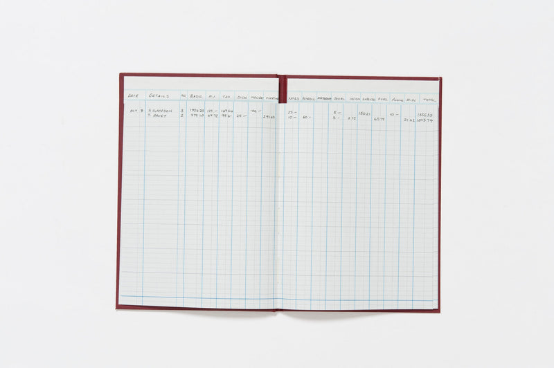 Guildhall Headliner Account Book Casebound 298x203mm 16 Cash Columns 80 Pages Red 38/16Z - ONE CLICK SUPPLIES