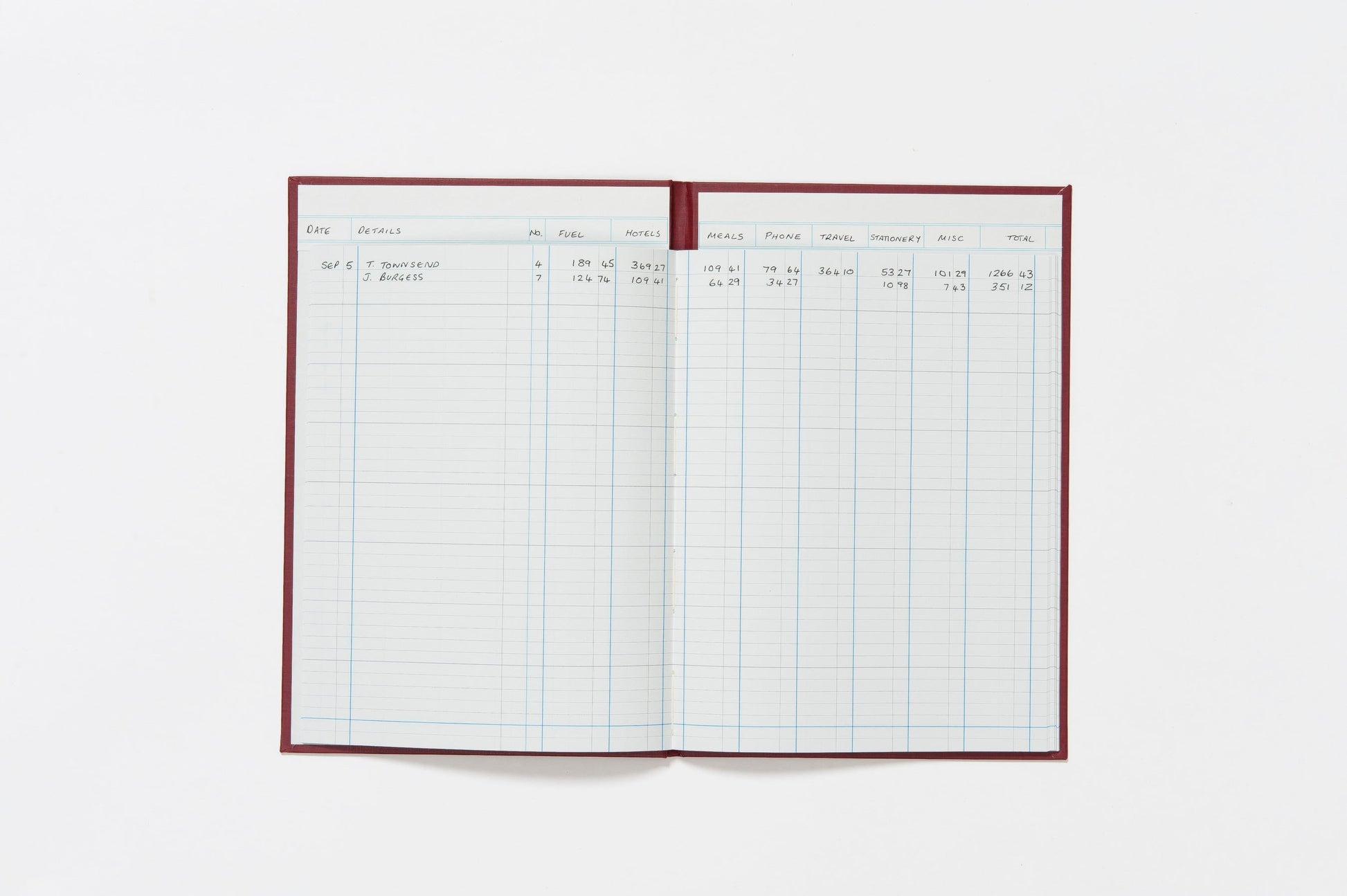 Guildhall Headliner Account Book Casebound 298x203mm 8 Cash Columns 80 Pages Red 38/8Z - ONE CLICK SUPPLIES