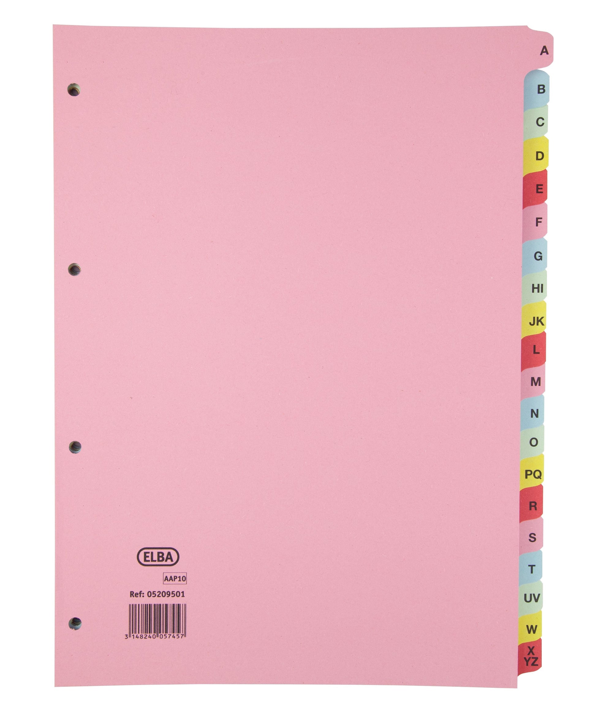 Elba Indices A4 A-Z 20 Part Coloured Card 400021450 - ONE CLICK SUPPLIES